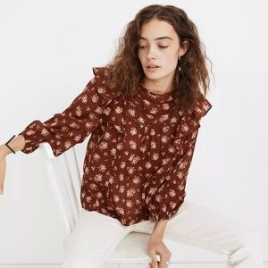 Madewell Ladder-Trim Ruffle Top NWT $88